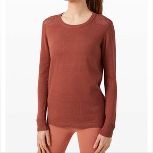 Lululemon Athletica Back to Balance Long Sleeve Sweater Rustic Clay size 12